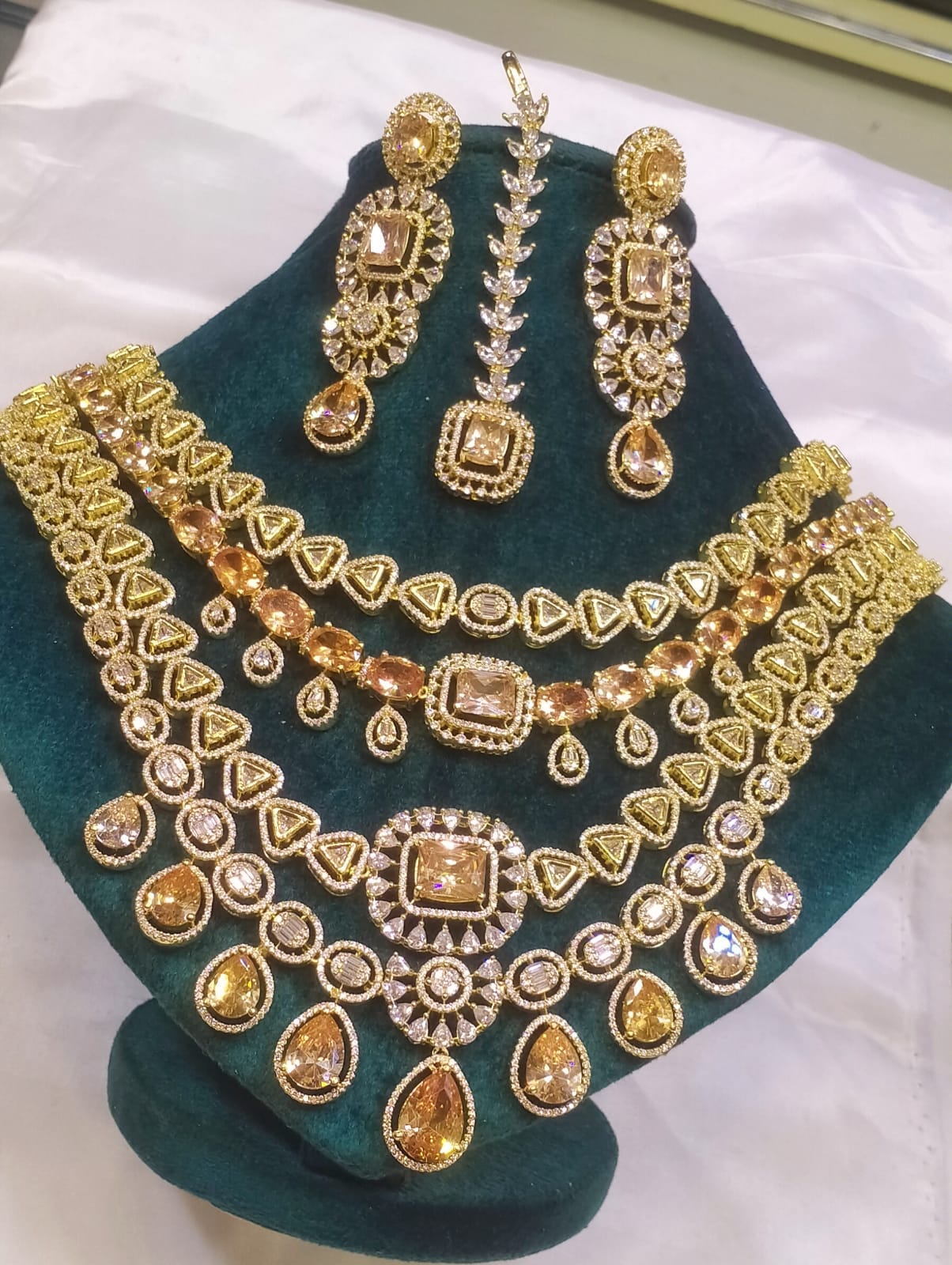 American diamond 4 layer bridal set