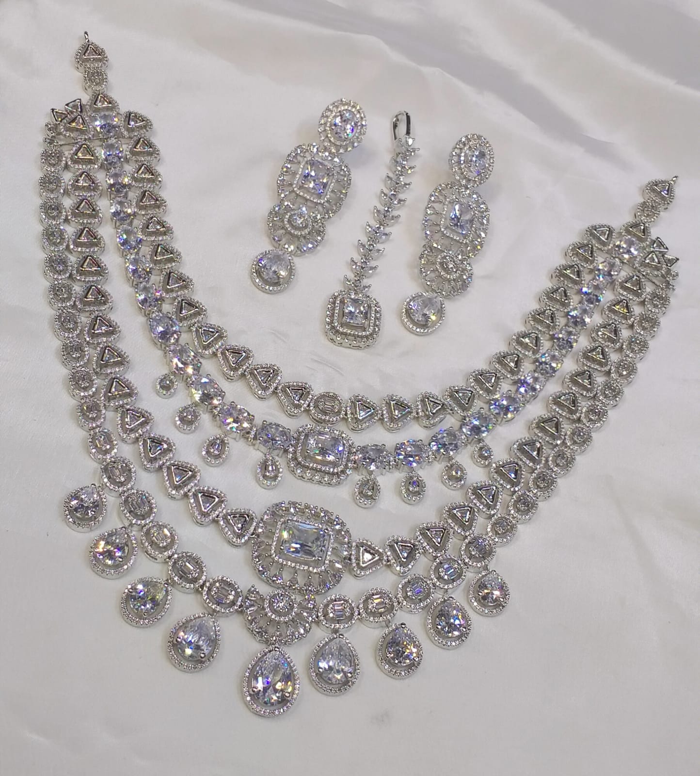 4 layer bridal set American diamond