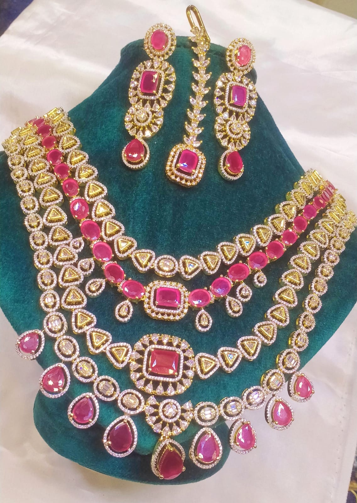 4 layer bridal set American diamond