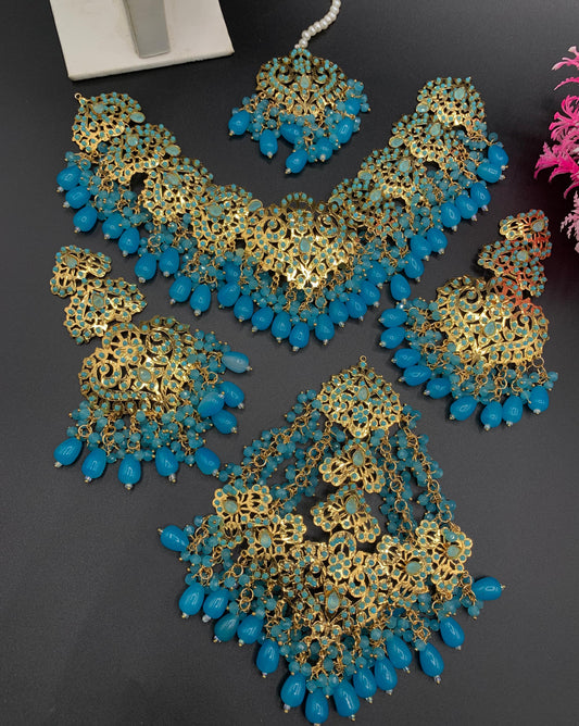 Premium Quality Hyderabadi  Patra Colourful Bridal Set