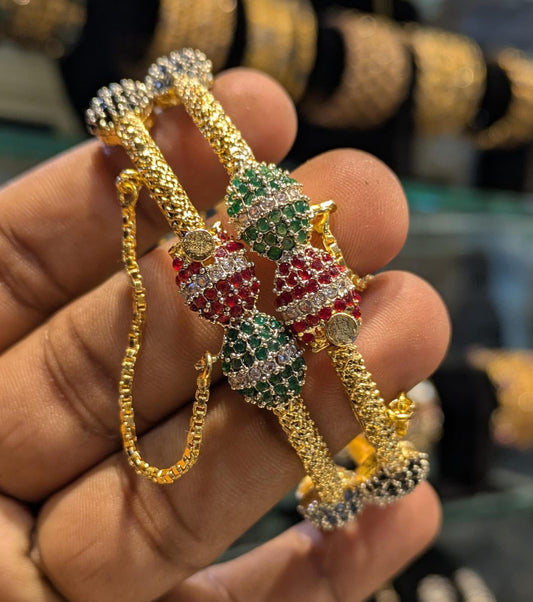 Gold plated 2 pc Bangles openable