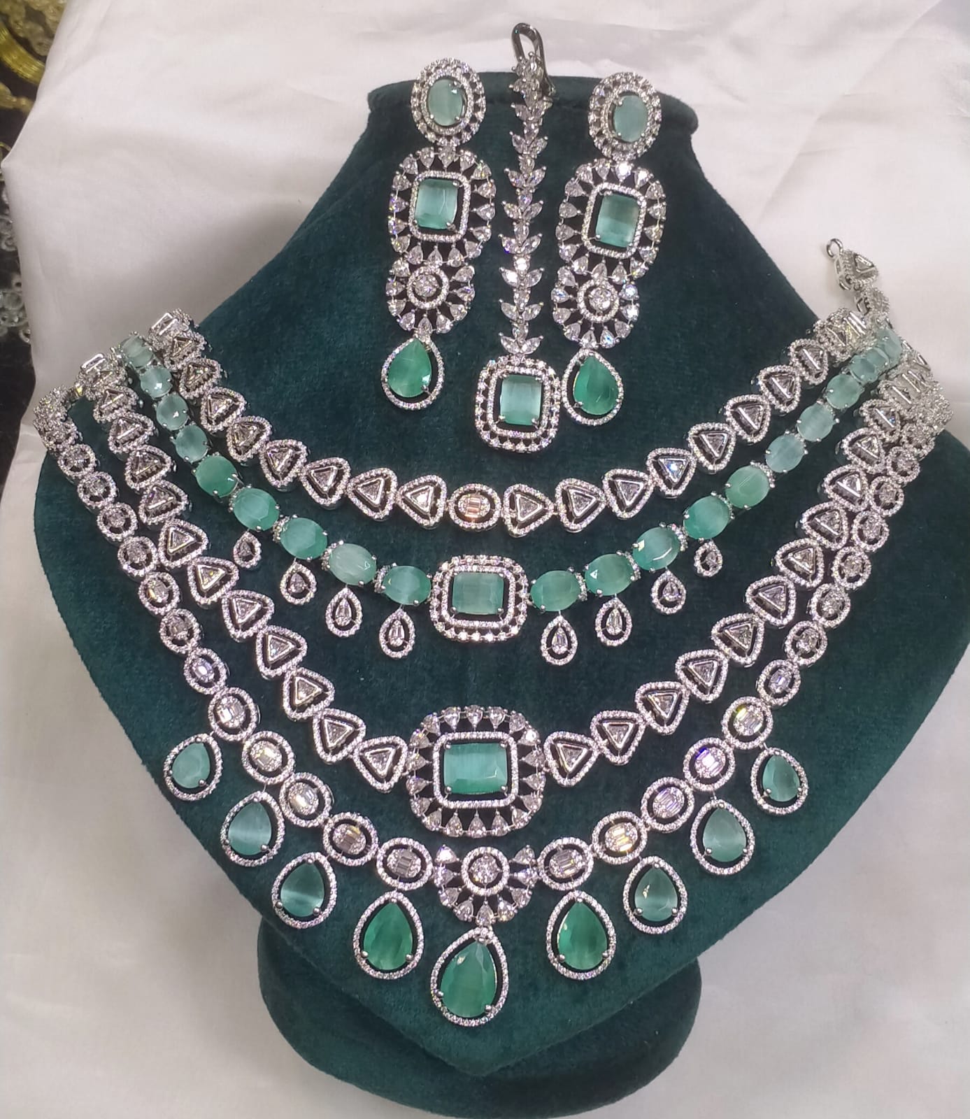 American diamond 4 layer bridal set