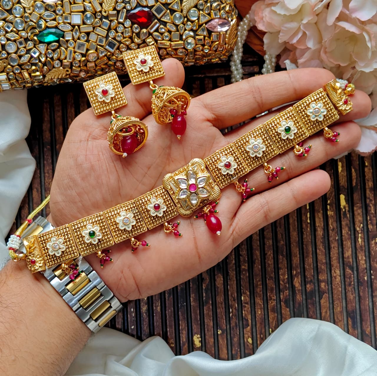 Beautiful🌸 South Indian Rajwari  💫 🌸Choker Set