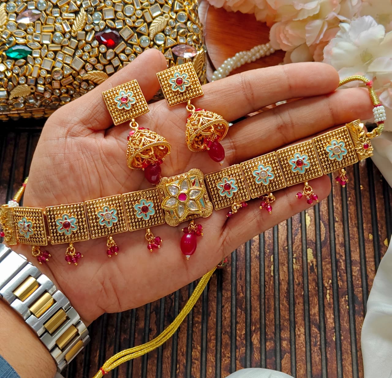 Beautiful🌸 South Indian Rajwari  💫 🌸Choker Set