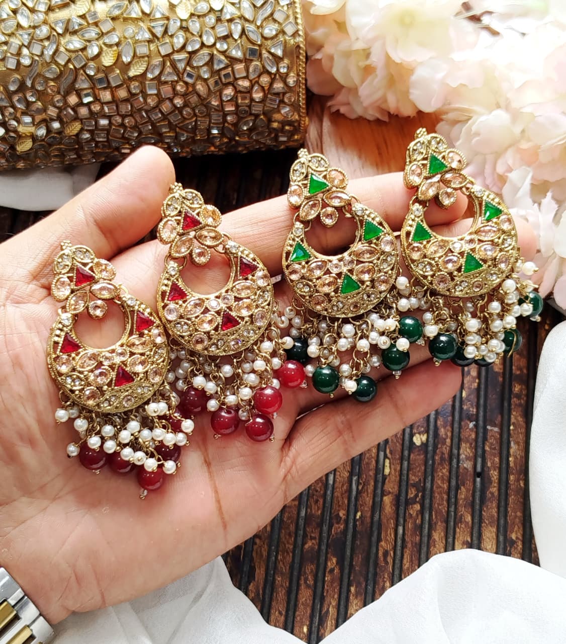 Beautiful Zarqoon stone traditional style  Earrings