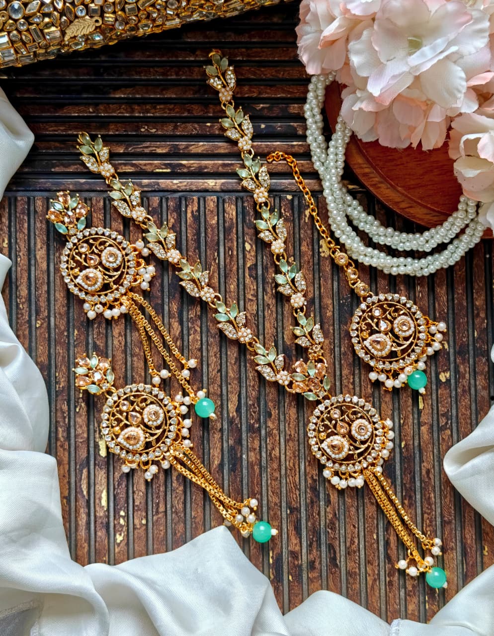 Beautiful Zarqoon stone Egyption style Set Earing With Tika