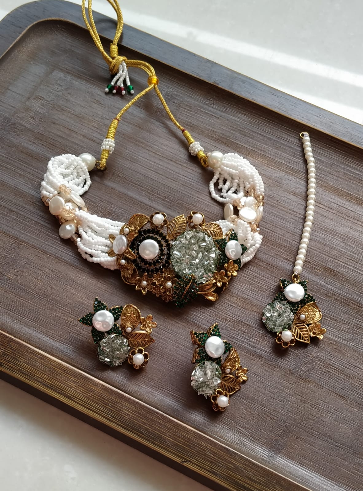 Handmade turkish work with mother pearl chokkar set