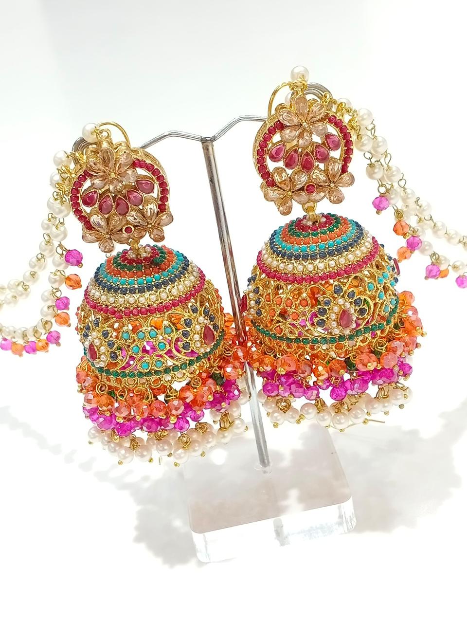 Earrings jhumkas nauratan with saharas