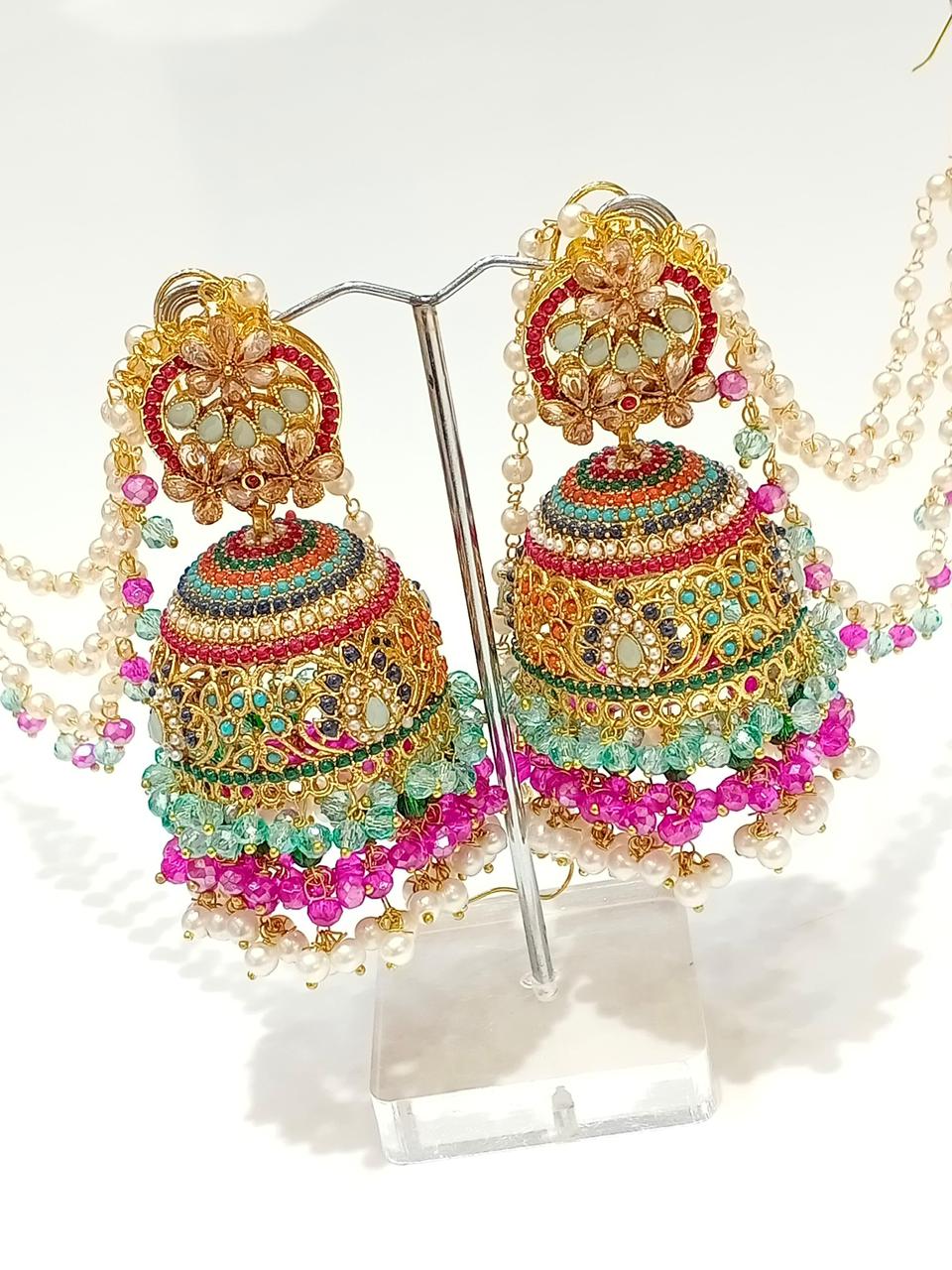 Earrings jhumkas nauratan with saharas