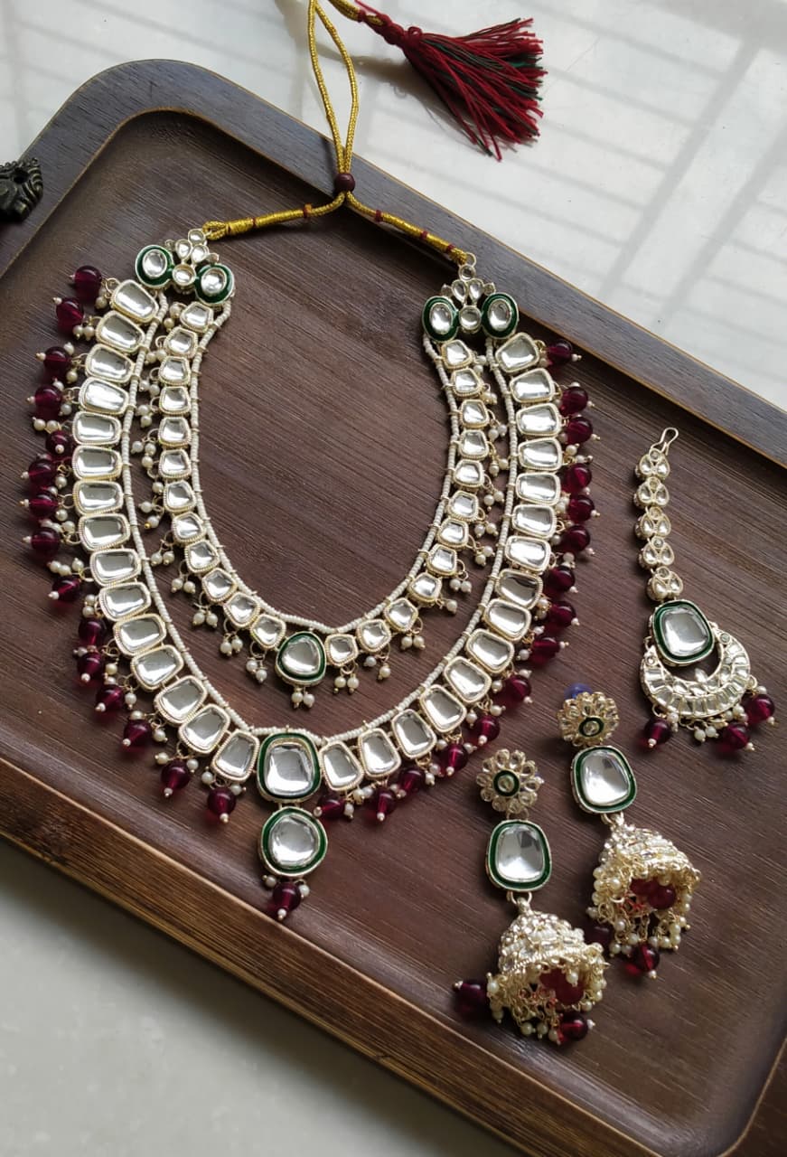Indian Kundan 2 layers mala set