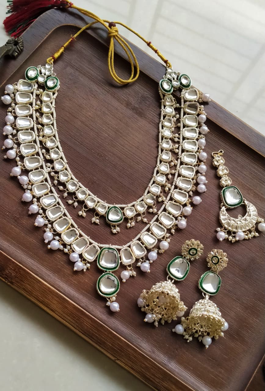 Indian Kundan 2 layers mala set