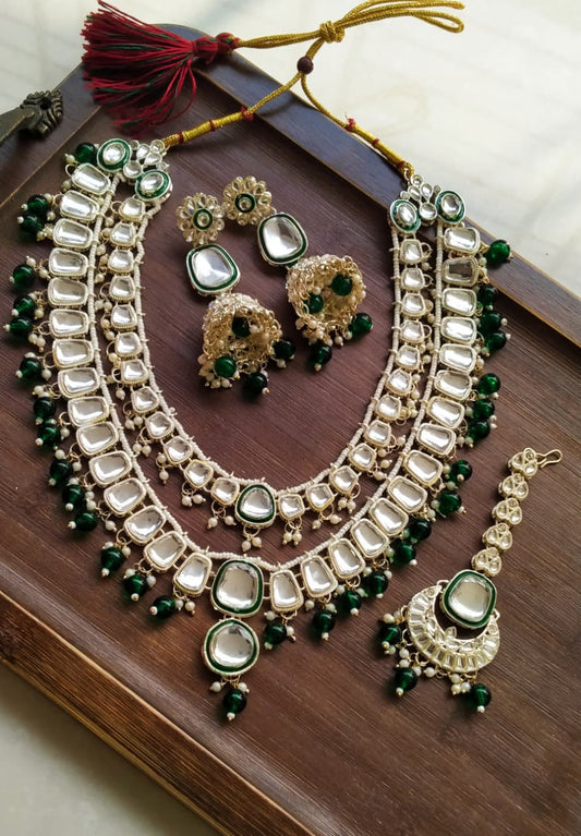 Indian Kundan 2 layers mala set