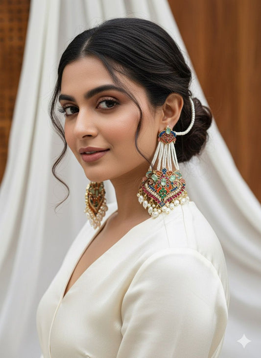Beautiful 🌸 Hand made Work💫 Nauratan Earrings