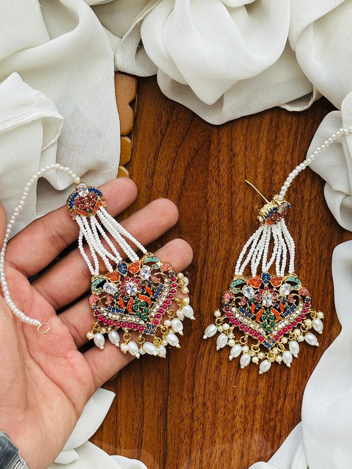 Beautiful 🌸 Hand made Work💫 Nauratan Earrings