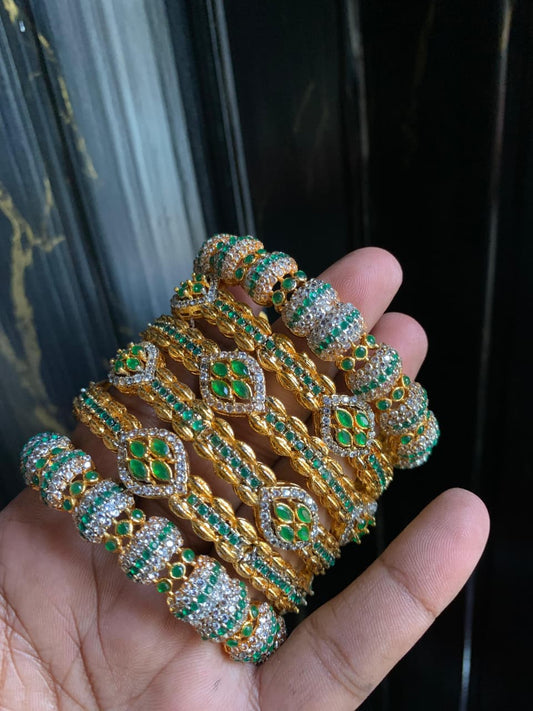 Casting GOLD PLATED Real Stone Zircon Bangles