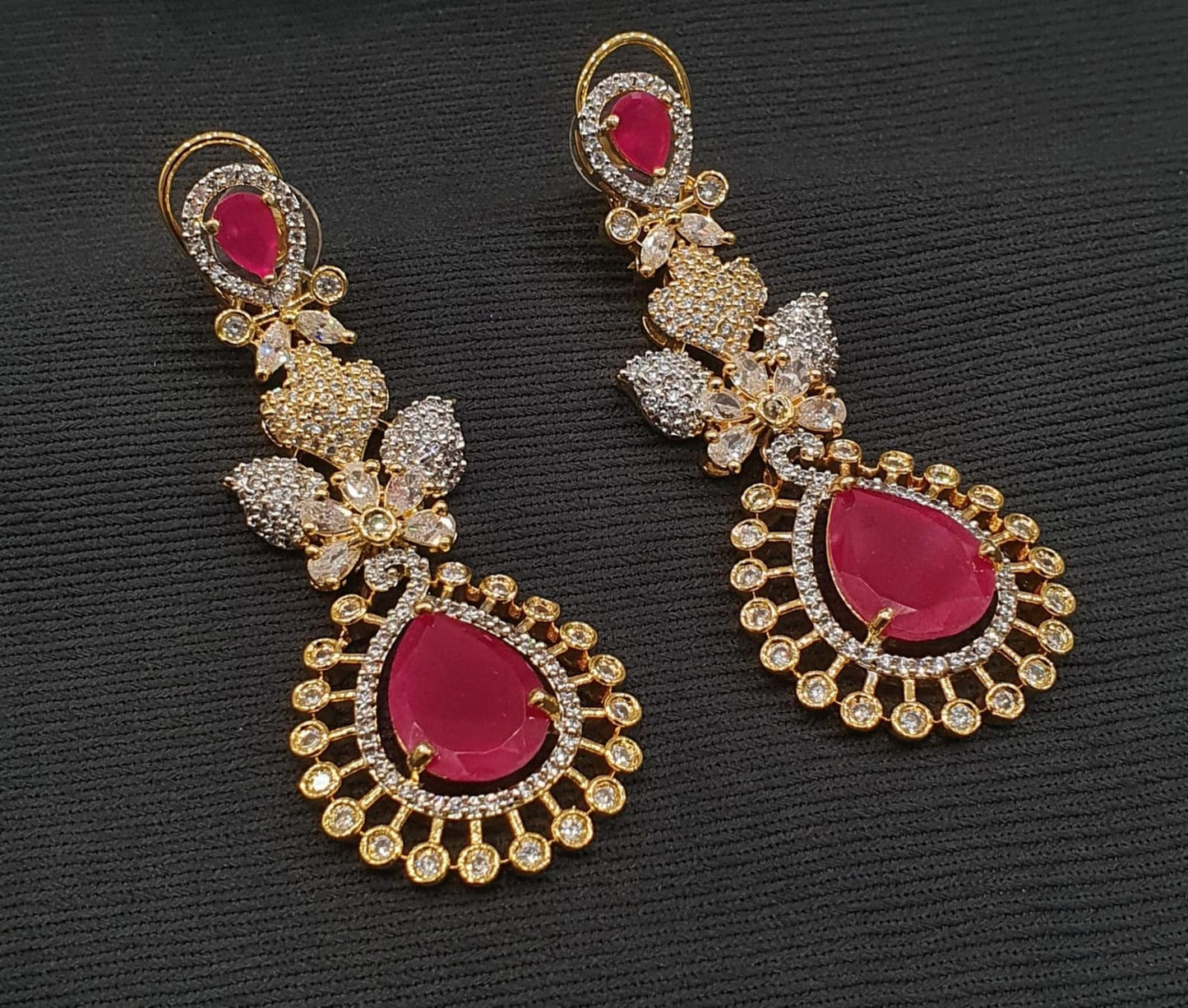 Long zircon earrings