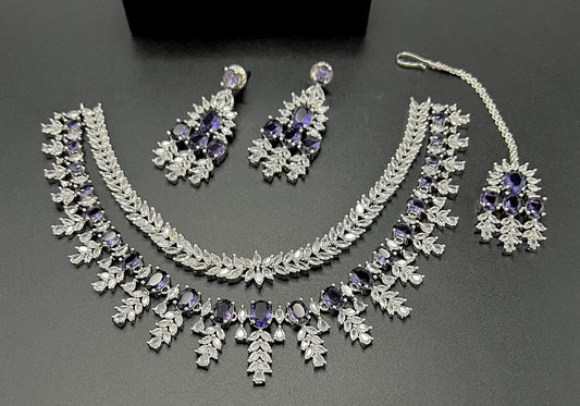 Purple zirconia necklace