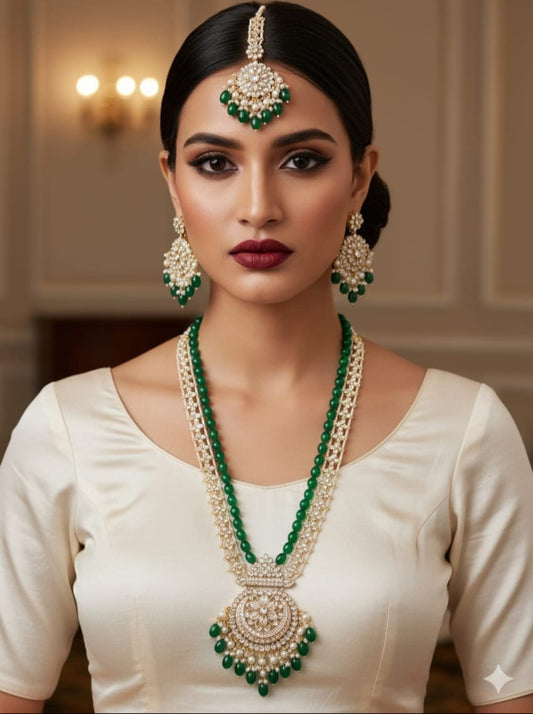 Dabbi Kundan Mala sets Earings with tikka