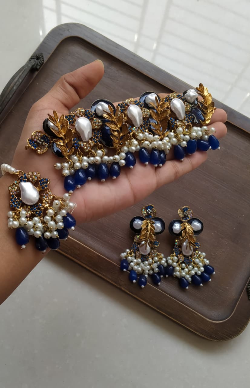 *Handmade turkish work with mother pearl chokkar set💕💓👌🏻