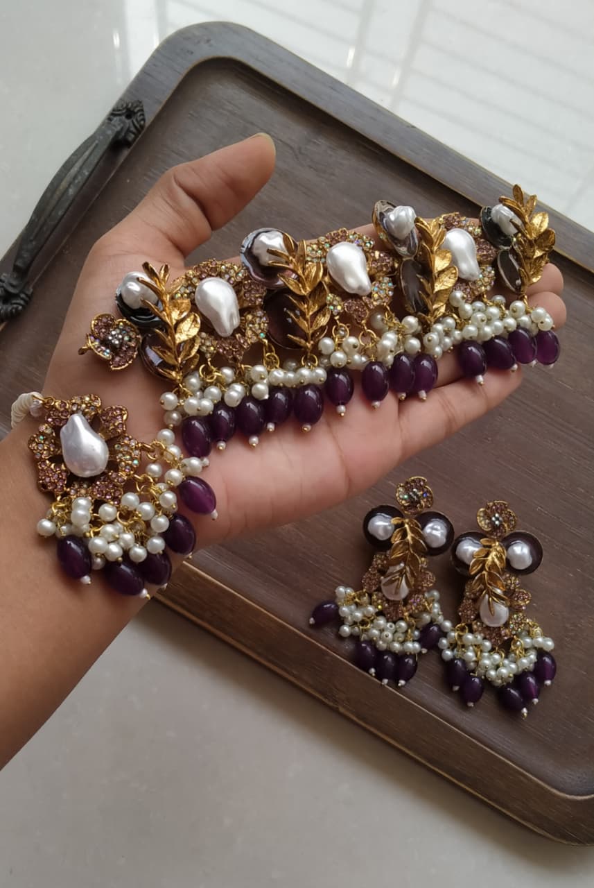 *Handmade turkish work with mother pearl chokkar set💕💓👌🏻