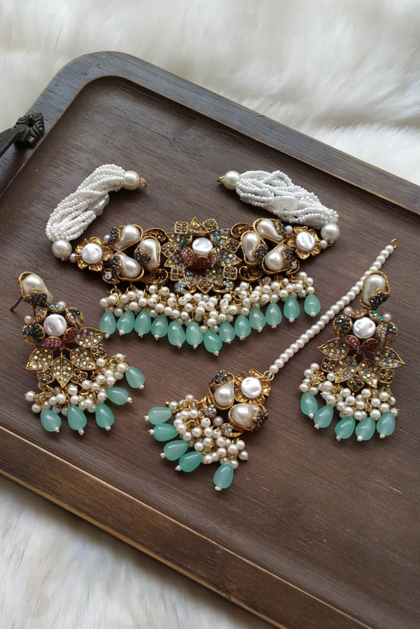 *Handmade turkish with mother pearl chokkar set