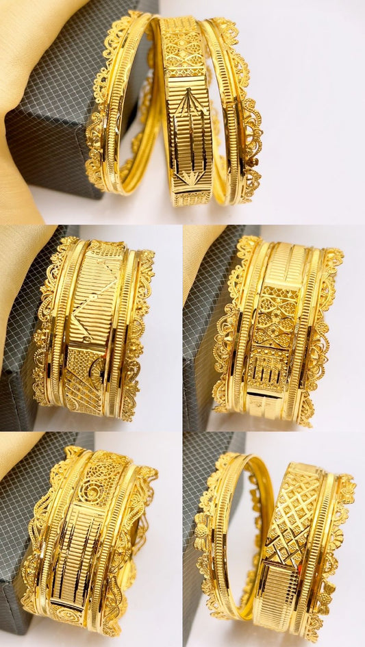 Gold plated 3 pieces karah in fine quality