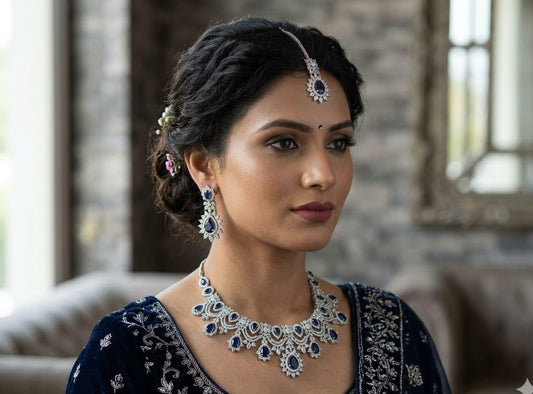 Beautiful Indian A.D(1) Carad- zarcon Bigshow Set Earings  with Tika