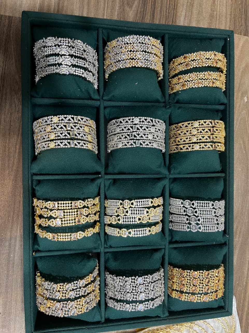 AMERICAN DIAMOND 4 PC  BANGLES Sizes 2.4/2.6/2.8