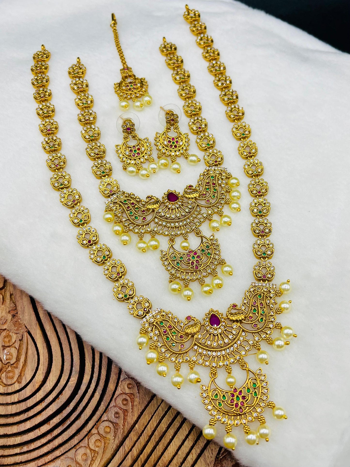 Beautiful South indian Double Set Goldplated