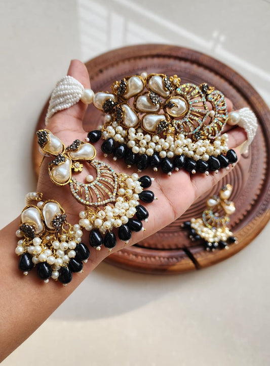 Designer collection Handmade mother pearl turkish look chokkar set