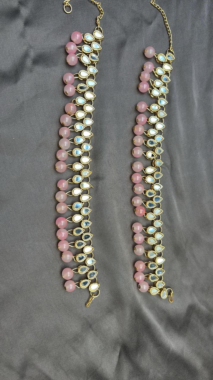Sheesh kundan pink pazeeb