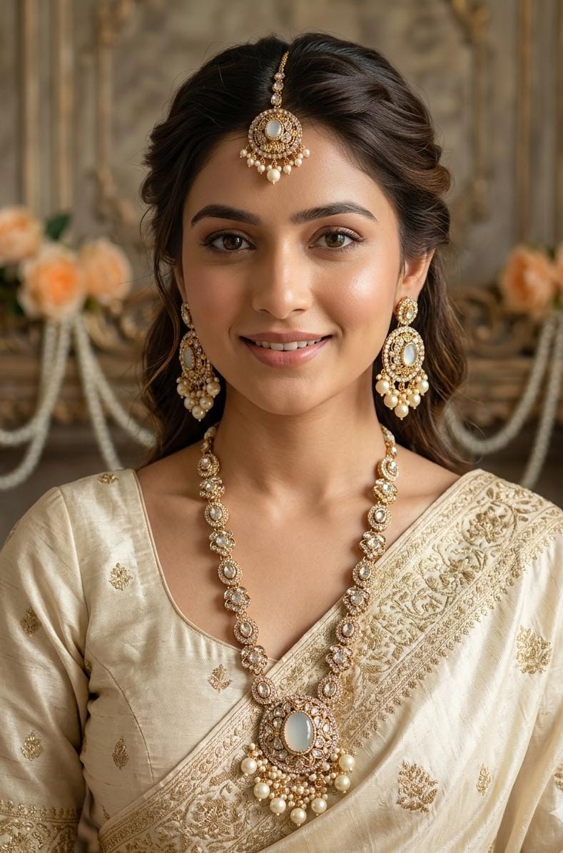Beautiful Zarqoon stone Egyption style Mala Set Eating With Tika