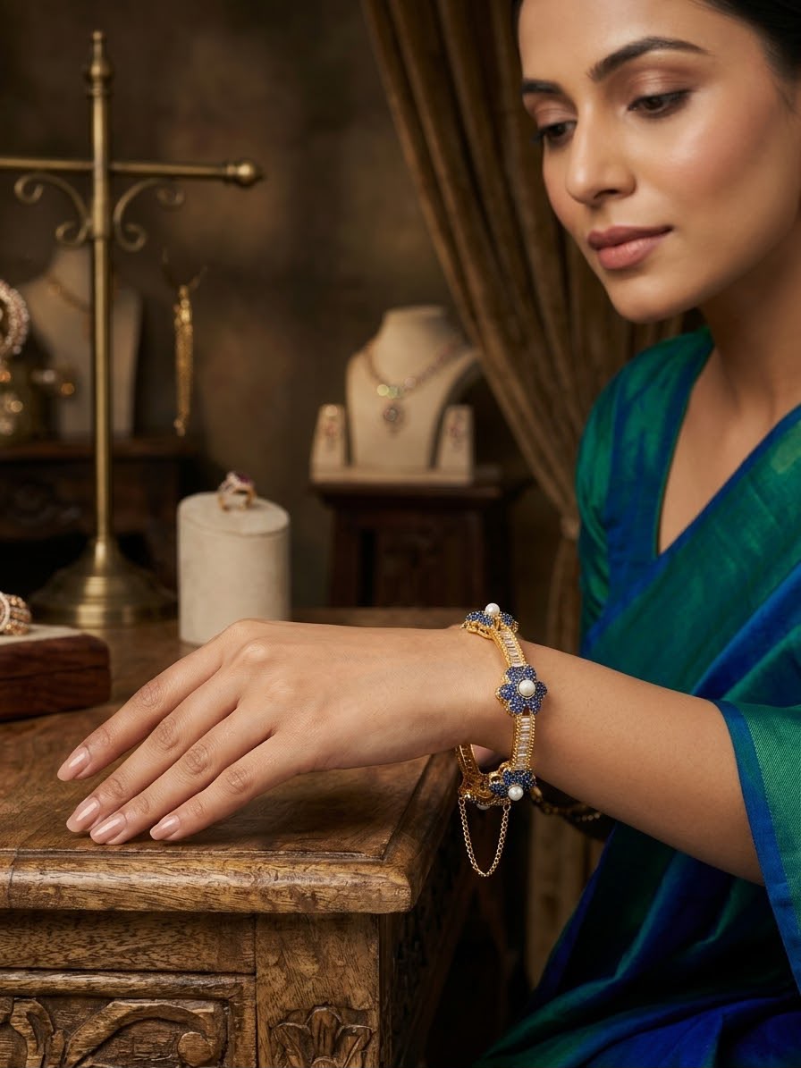Casting Zircon Bangles Pair open able