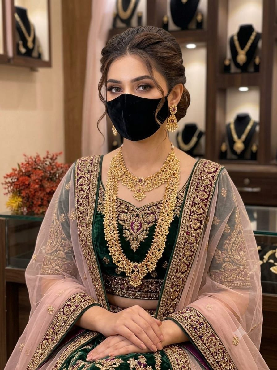 Double mala necklace haar