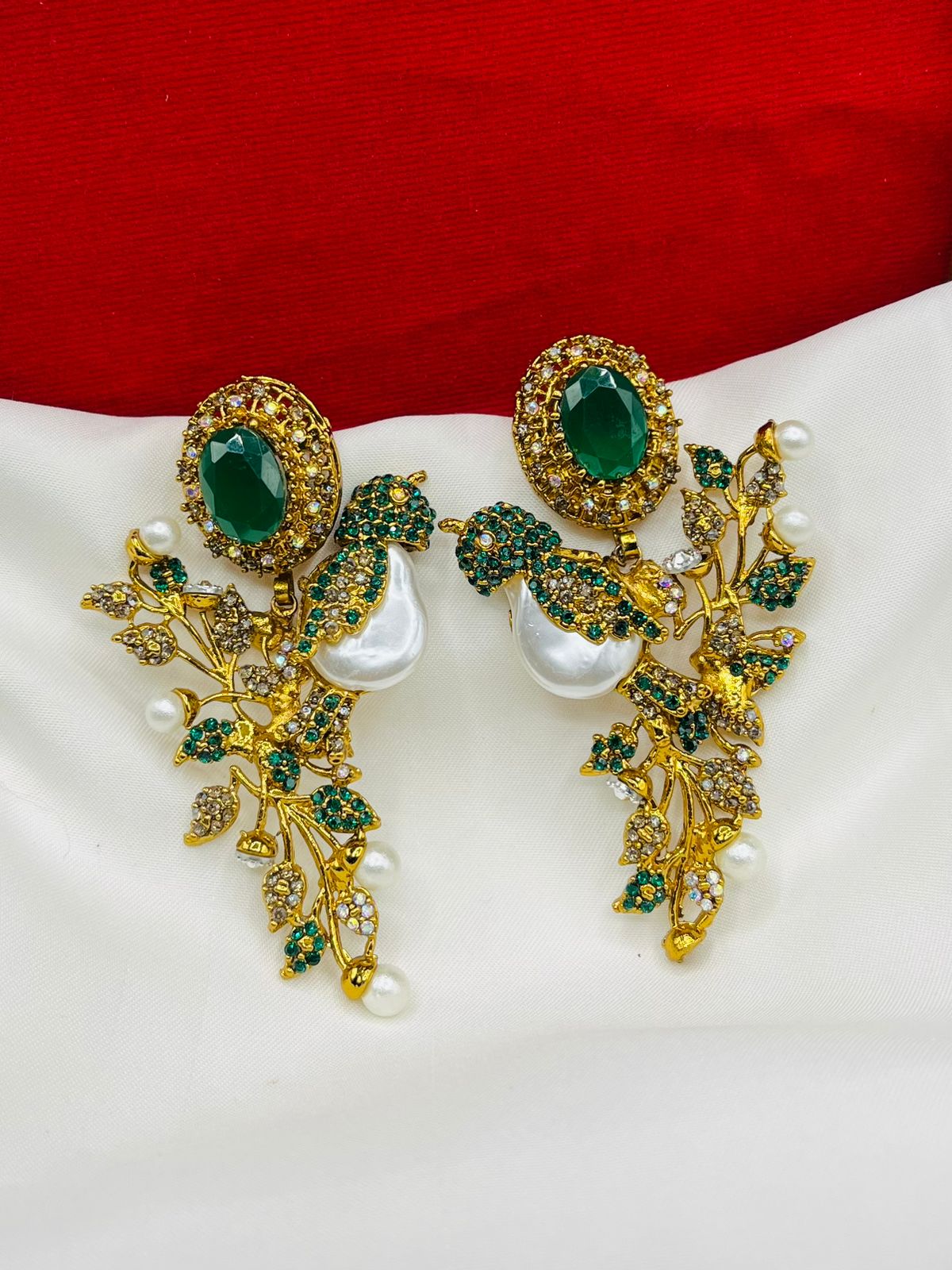 Beautiful Bird Earrings ( Golden & Silver base )