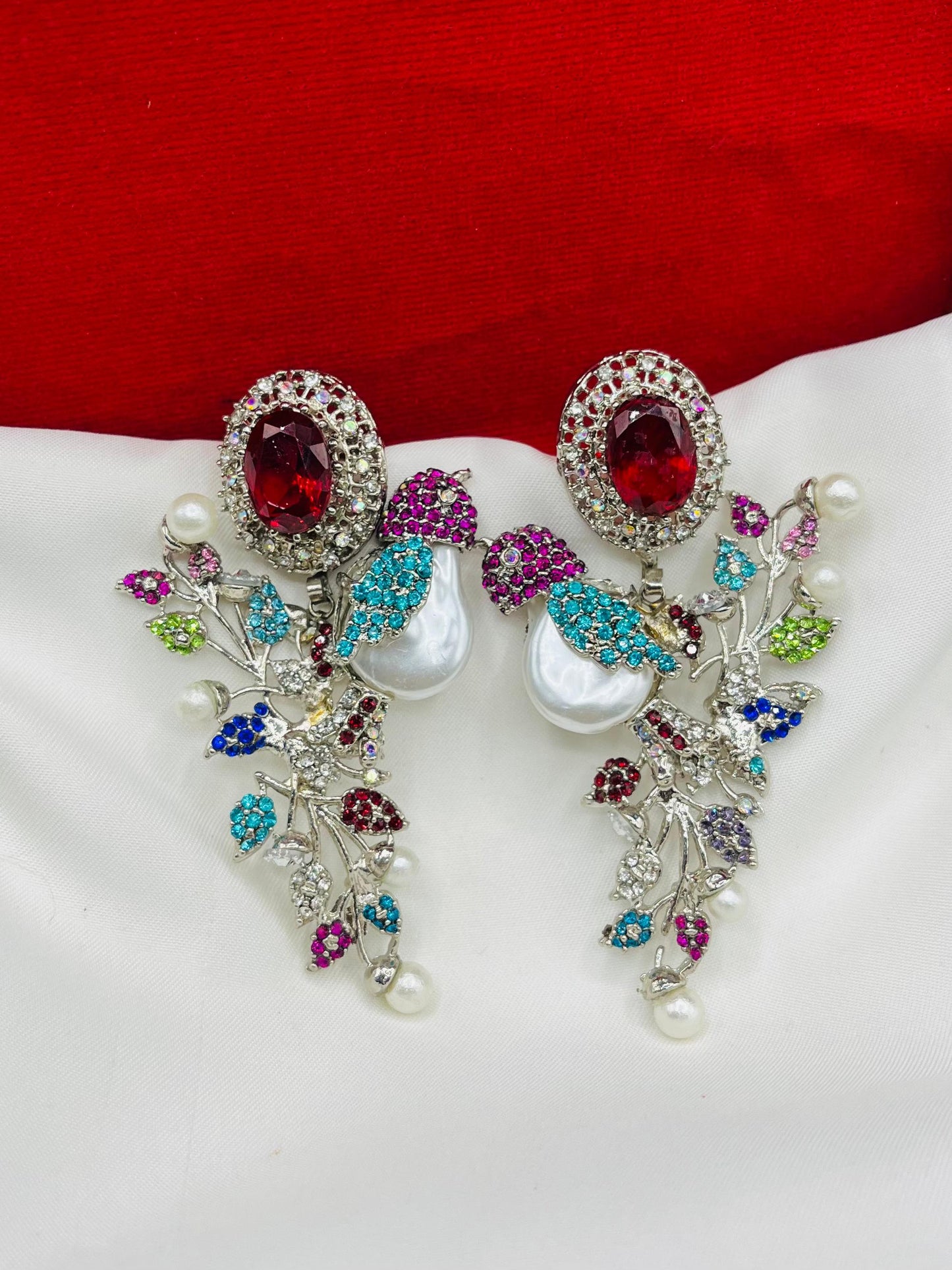 Beautiful Bird Earrings ( Golden & Silver base )