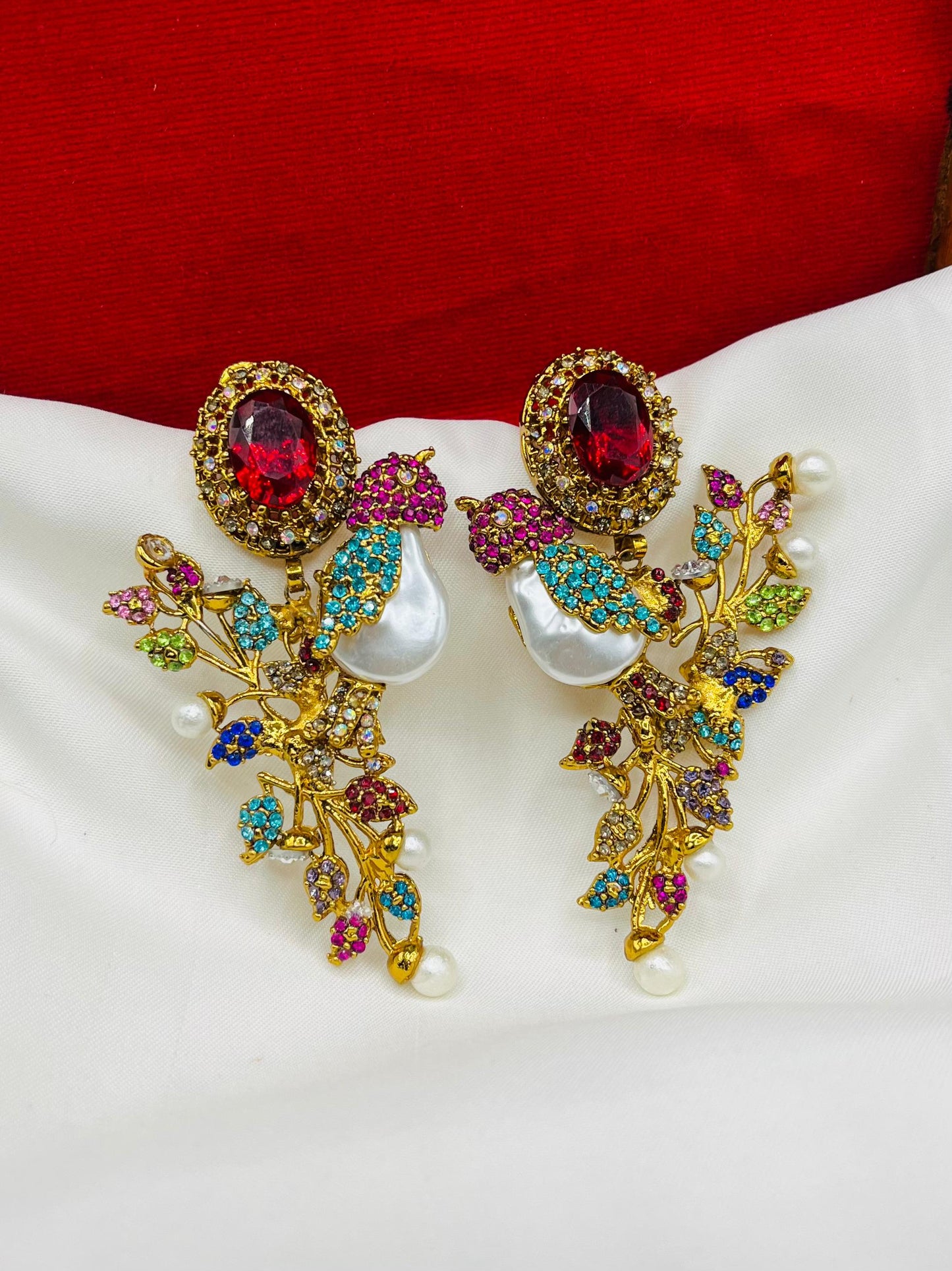 Beautiful Bird Earrings ( Golden & Silver base )