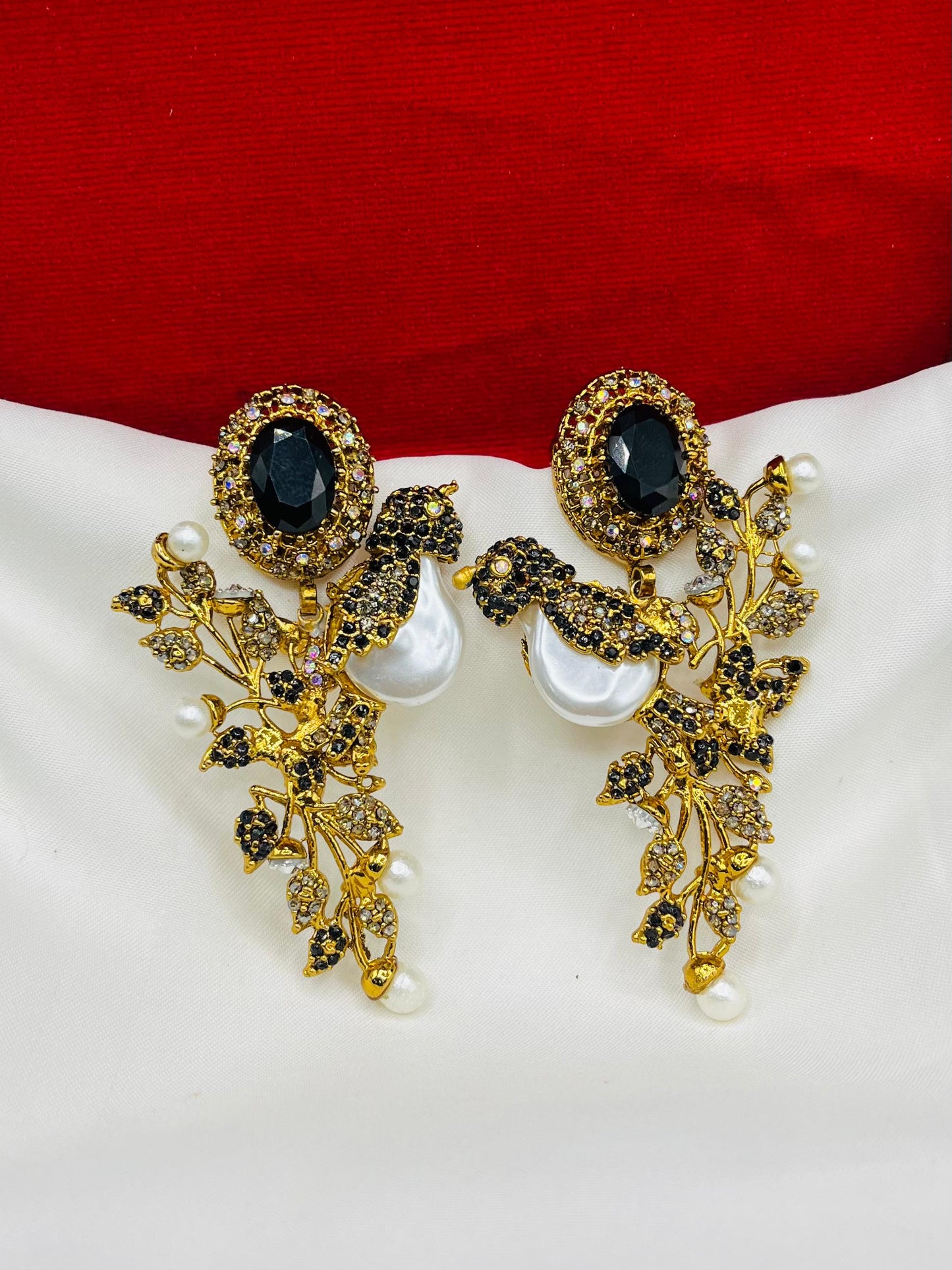 Beautiful Bird Earrings ( Golden & Silver base )