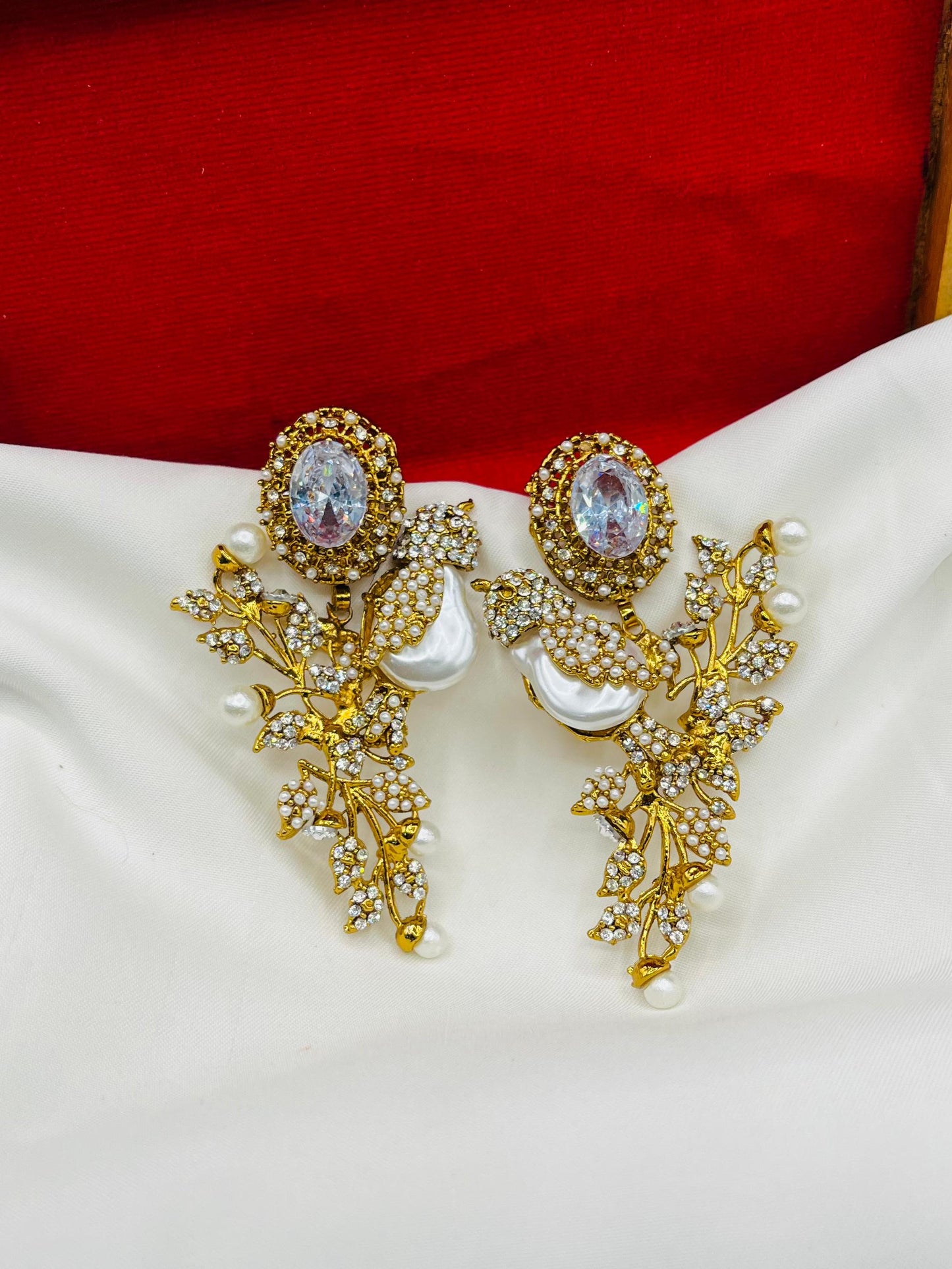 Beautiful Bird Earrings ( Golden & Silver base )