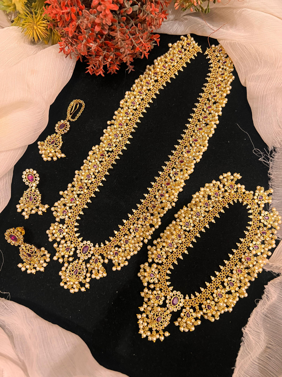 Double mala necklace haar
