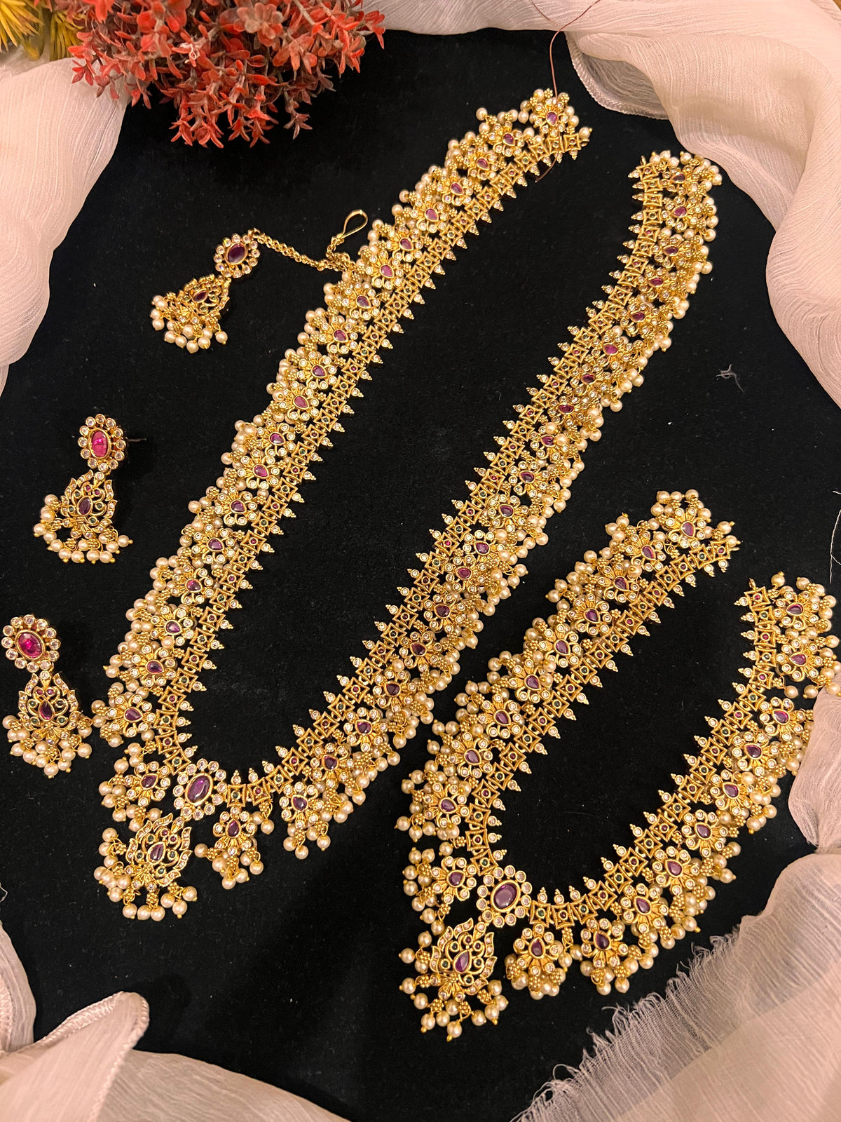 Double mala necklace haar