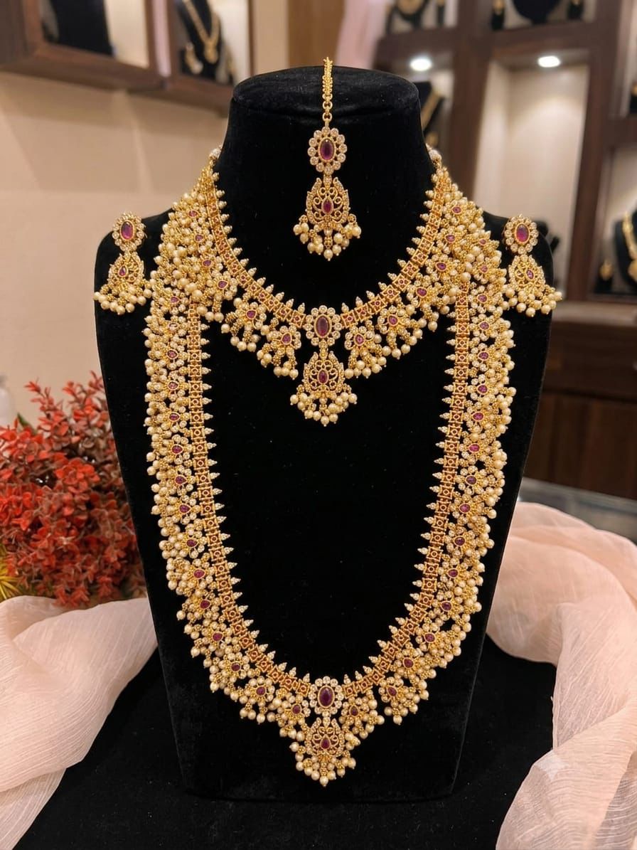 Double mala necklace haar