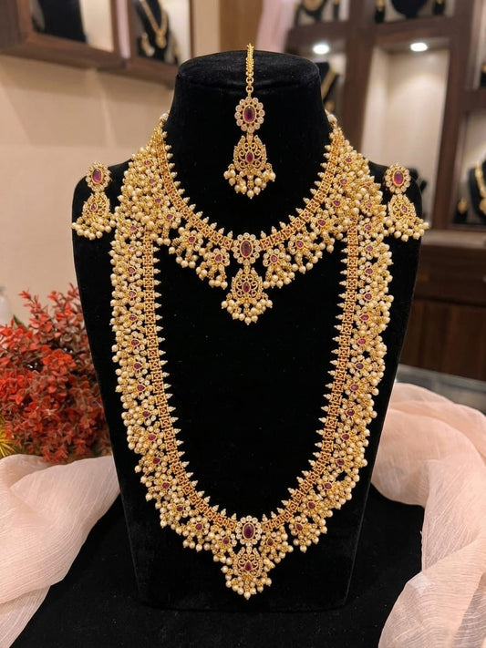 Double mala necklace haar