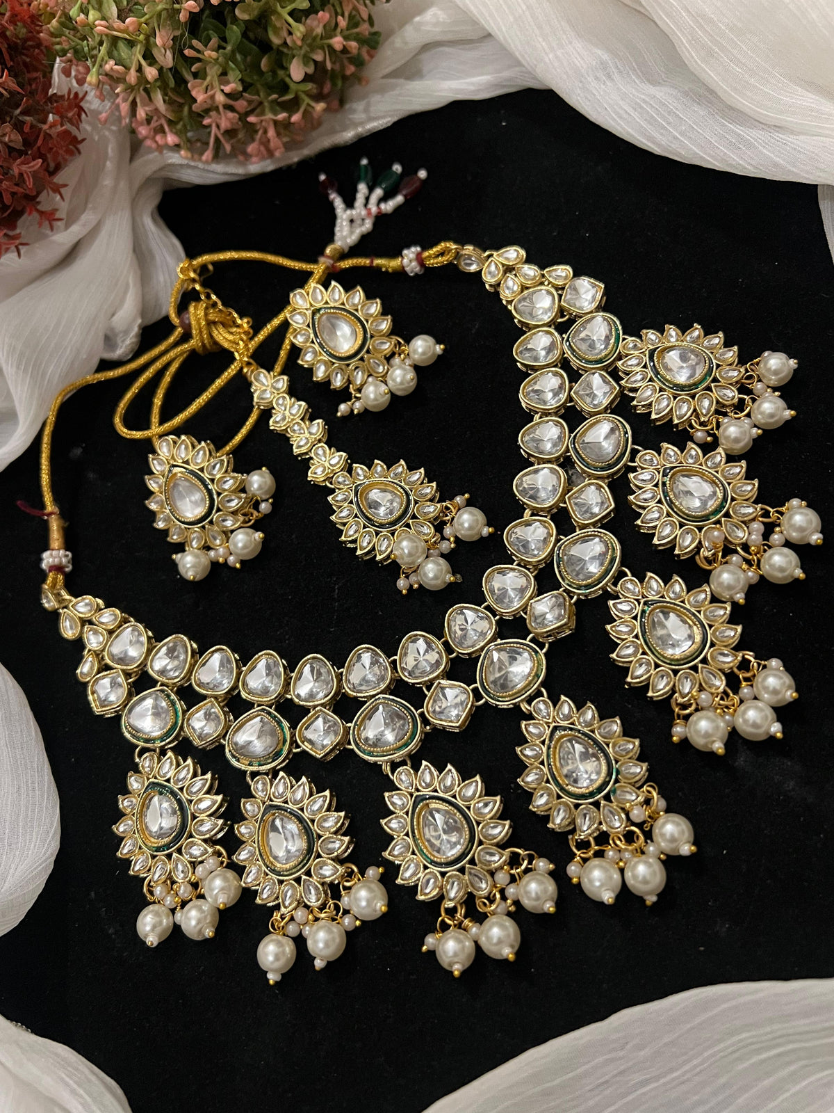 Sheesh kundan necklace set