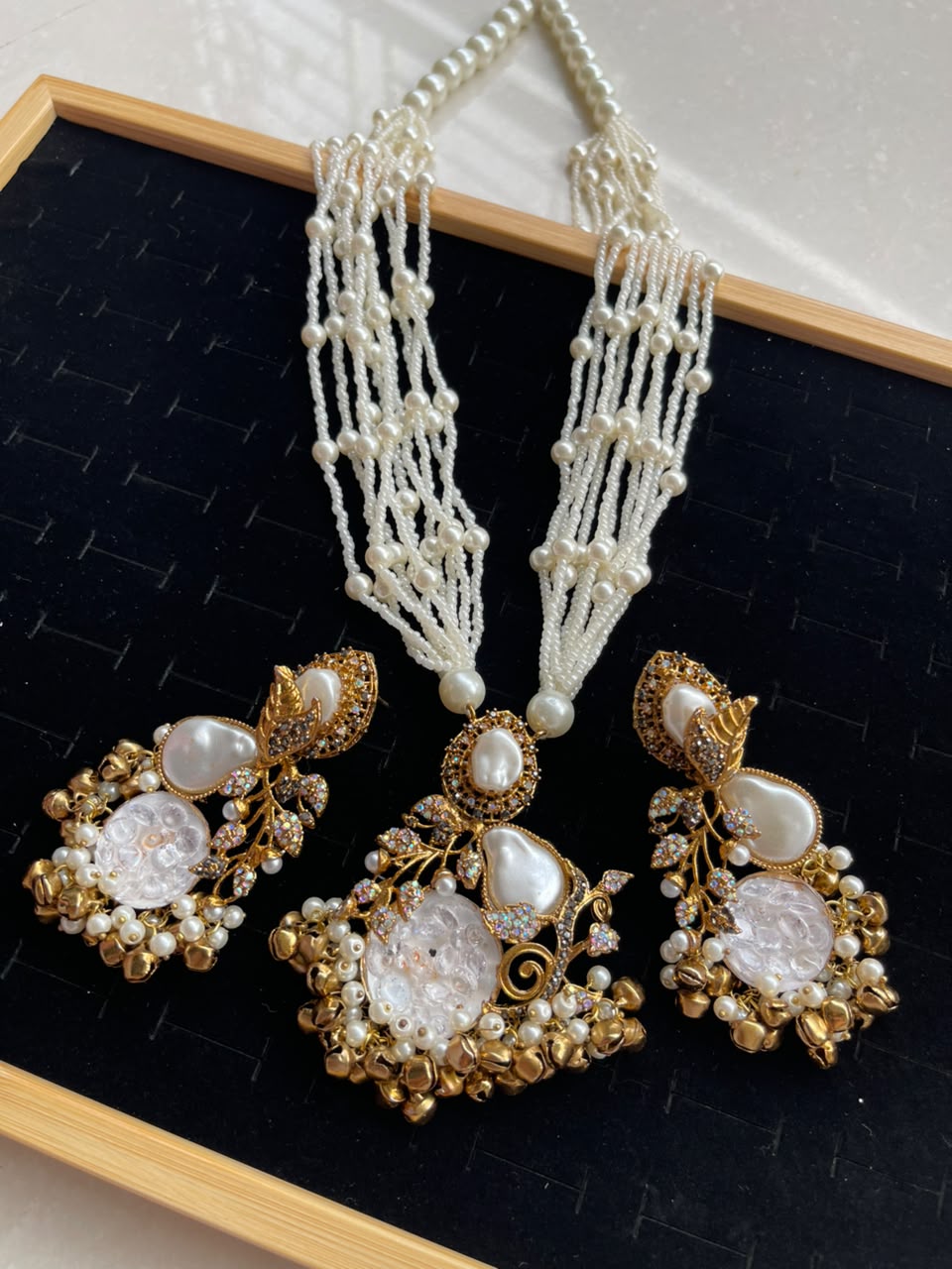 Handmade turkish work with mother pearl pandent maala set
