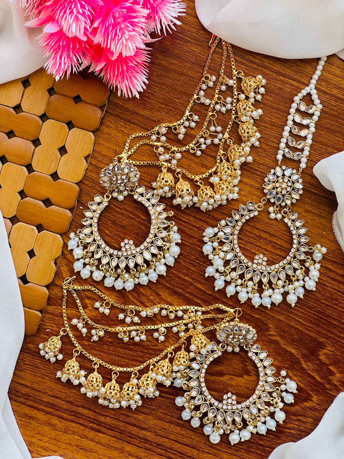 Kundan Balas/Earrings and Tikka/Bindiya sets