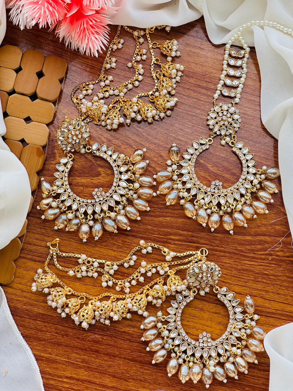 Kundan Balas/Earrings and Tikka/Bindiya sets