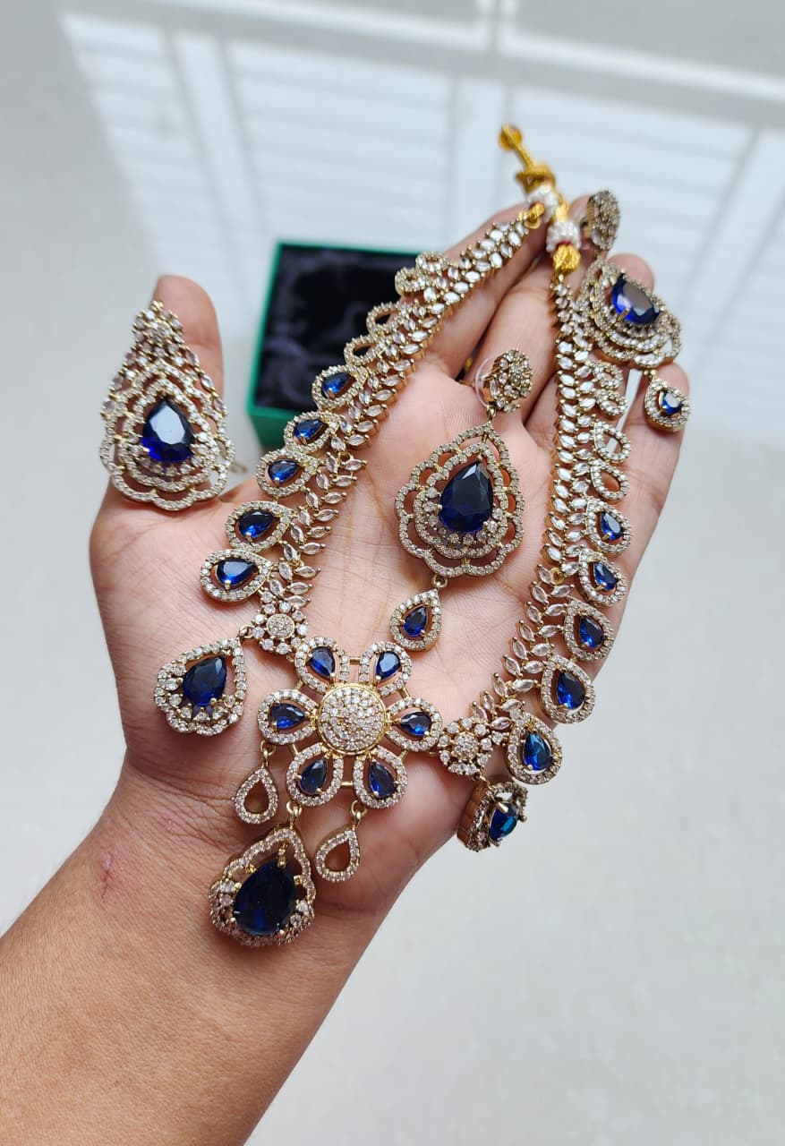 Indian American diamond neckless set