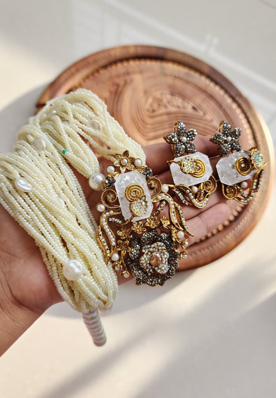 Designer collection Handmade turkish work pandent maala set
