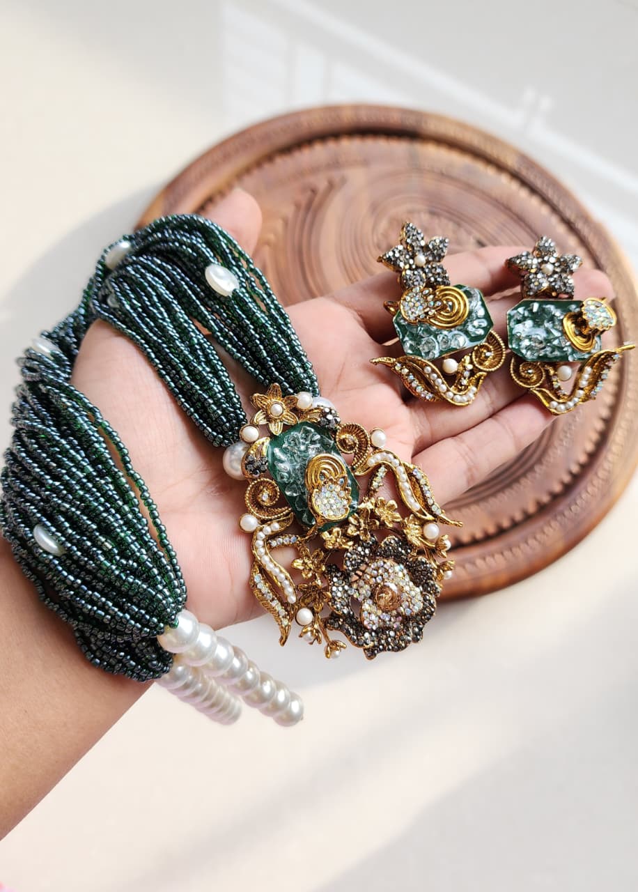 Designer collection Handmade turkish work pandent maala set